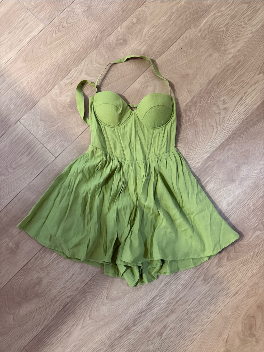 Women’s Lime Green Bustier Skater Dress